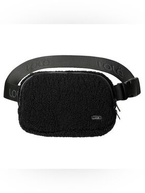 LOLË Sherpa Fleece Adjustable Belt Bag Unisex Black One Size